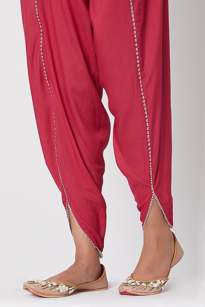 Blush Pink Embroidered Juttis by Vareli Bafna Designs at Pernia's Pop Up Shop